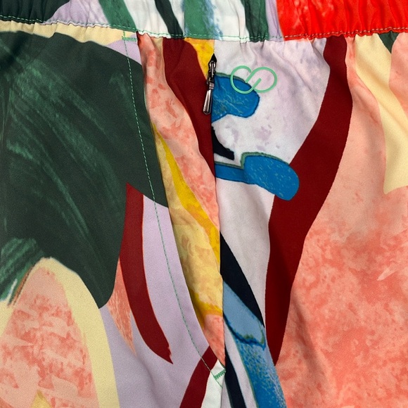 Calia Hi Rise Coverup Board Shorts Pull On Colorful Painterly Floral Multicolor - Picture 6 of 7